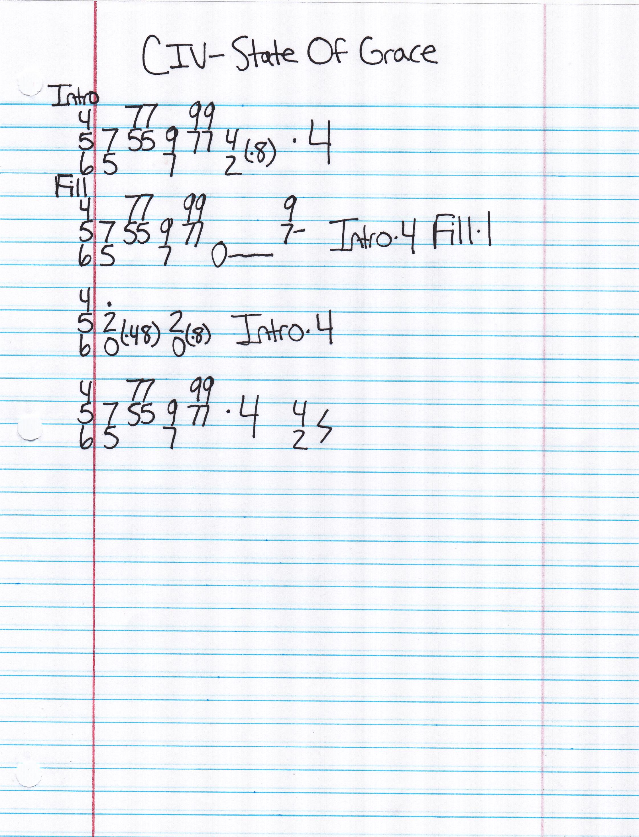 High quality guitar tab for State Of Grace by CIV off of the album Set Your Goals. ***Complete and accurate guitar tab!***